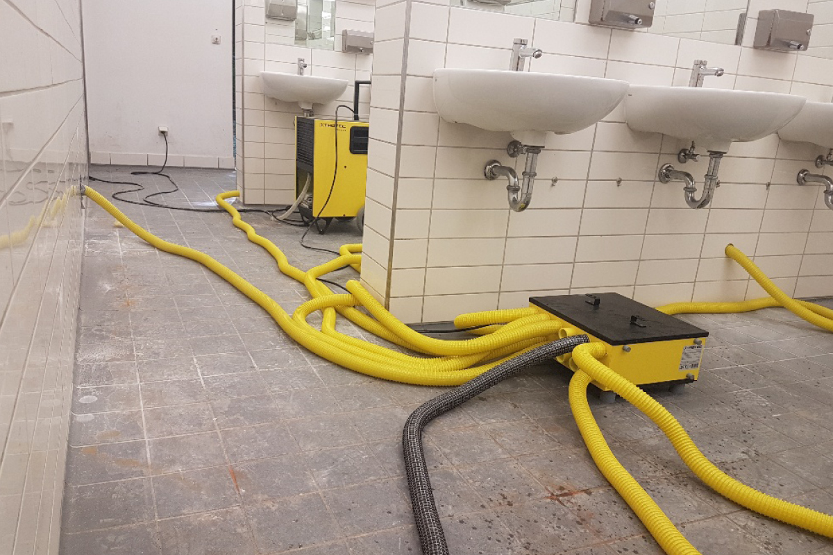 Trocknungsprozess im großen Bad